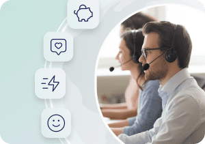 Support agent saving costs and increasing efficiency using real-time automatic translation.